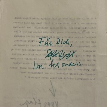 Manuscript Simon Vinkenoog to translator Heinz Schneeweiss 1974