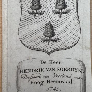Etching Van Soesdyk Coat of Arms/Family Crest