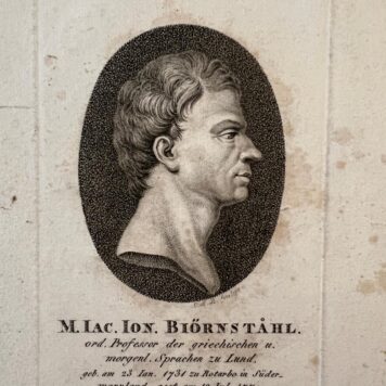 Portrait of Swedish professor in Greek languages Jacob Jonas Bjornstahl