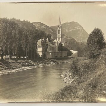 Antique vintage photo of Lourdes La Basilique