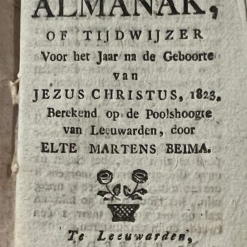 Klein Vriesch almanak of tijdwijzer voor (...) 1823 Leeuwarden Beima