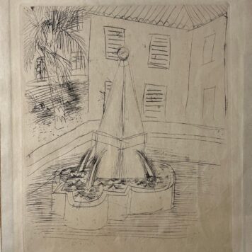 etching Raoul Dufy 1957 La Fontaine à Vence