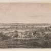 Antique print etching Hamlet in a valley ruyscher waterloo Cunera Rhenen