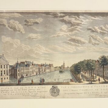 Gezicht van de vyver Scheurleer Gezicht hofvijver prent