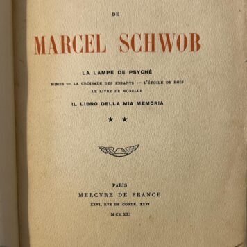 oeuvres de marcel schwob spicilege paris mercure france