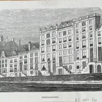 Keizersgracht gevels bij de Utrechtste Straat Prent print litho