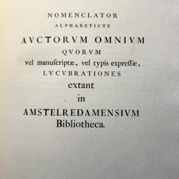 Catalogus bibliothecae Amstelredamensis. Lugduni Batavorum, 1612