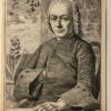 Portrait print of florist George Voorhelm made by Cornelis van Noorde Haarlem