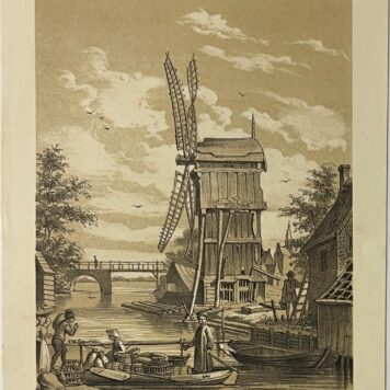 1592 Lithografie Houtzaagmolen Saw Mill Lithography print