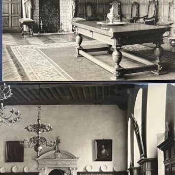 Antieke foto van het interieur van Heringastate in Friesland