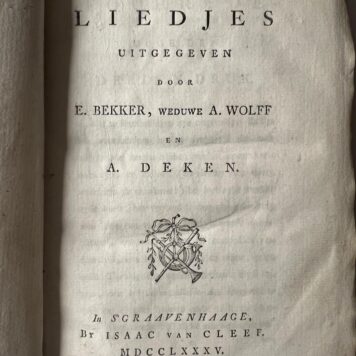 Economische liedjes Aagje Deken en Betje Wolff 1785