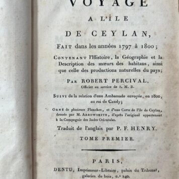 Voyage a l’ile de Ceylan Robert Percival 1803