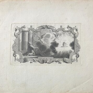 Jan Caspar Philips Profeet Ezechiël met visioen. Prophet Ezekiel print. 1745