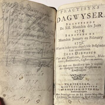 Practisyns Dagwyser 1771 en Friesch comptoir almanach 1771