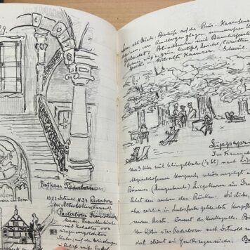 Travel diary in German 1906-1910 with drawings