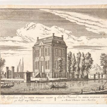 De Lustplaats van den Heer Niclaas Calff, op half weg Haarlem Halfweg print