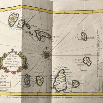 Coloured Carte des isles du Cap Verd (Kabo Verde Kaapverdische eilanden) 1746 Kaart