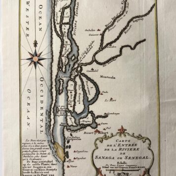 entree la Riviere de Senegal | Riviere Sanaga 1746 Kaart Map