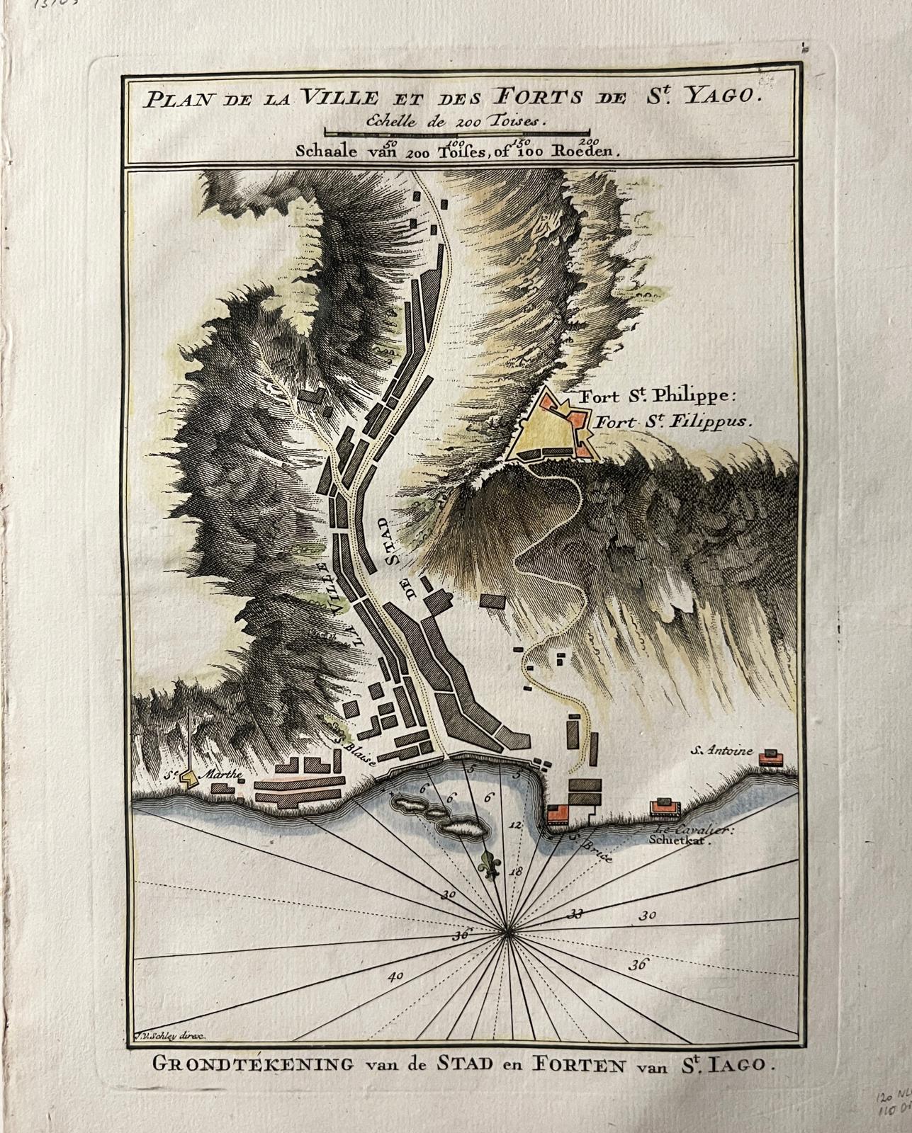 Santiago de Cuba St. Yago 1746 Kaart Map Santiago de Cuba St. Yago 1746 Kaart Map
