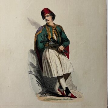 Lithography of a Greek in colour 1850