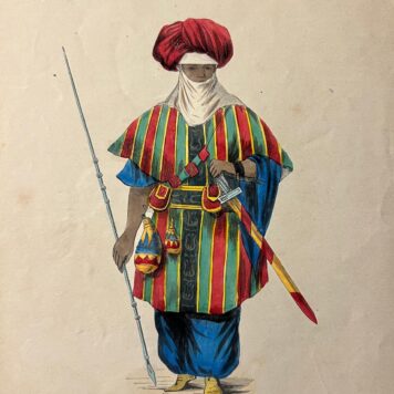 Lithography of a Tuareg warrior: Krijgsbevelhebber bij de Tuariks