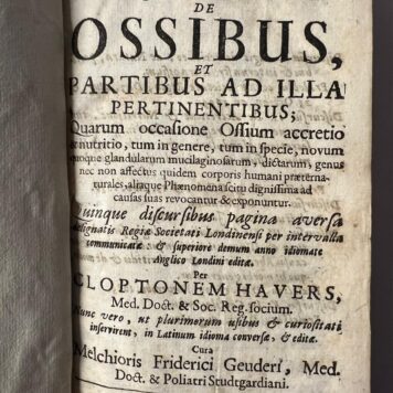 Osteologia Nova sive Novae Quaedam Observationes de Ossibus Clopton Havers 1692