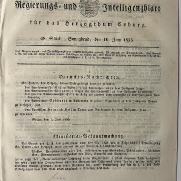 Regierungs- und Intelligenzblatt für das Herzogthum Coburg 1855