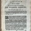 Lykreden Op den Eerwaerdigen en Godvruchtigen Jan Dionysz Verburg 1691