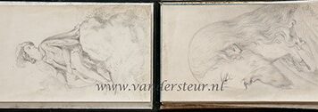 Album amicorum in de vorm van een oblong doosje met losse blaadjes van P. Niessen, 1852-1858.