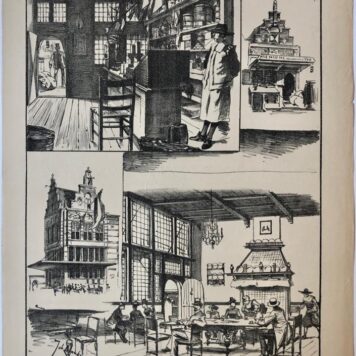[Original lithograph/lithografie by Johan Braakensiek] Kijkjes op het Marktplein, 3 Juli 1887, 1 pp.