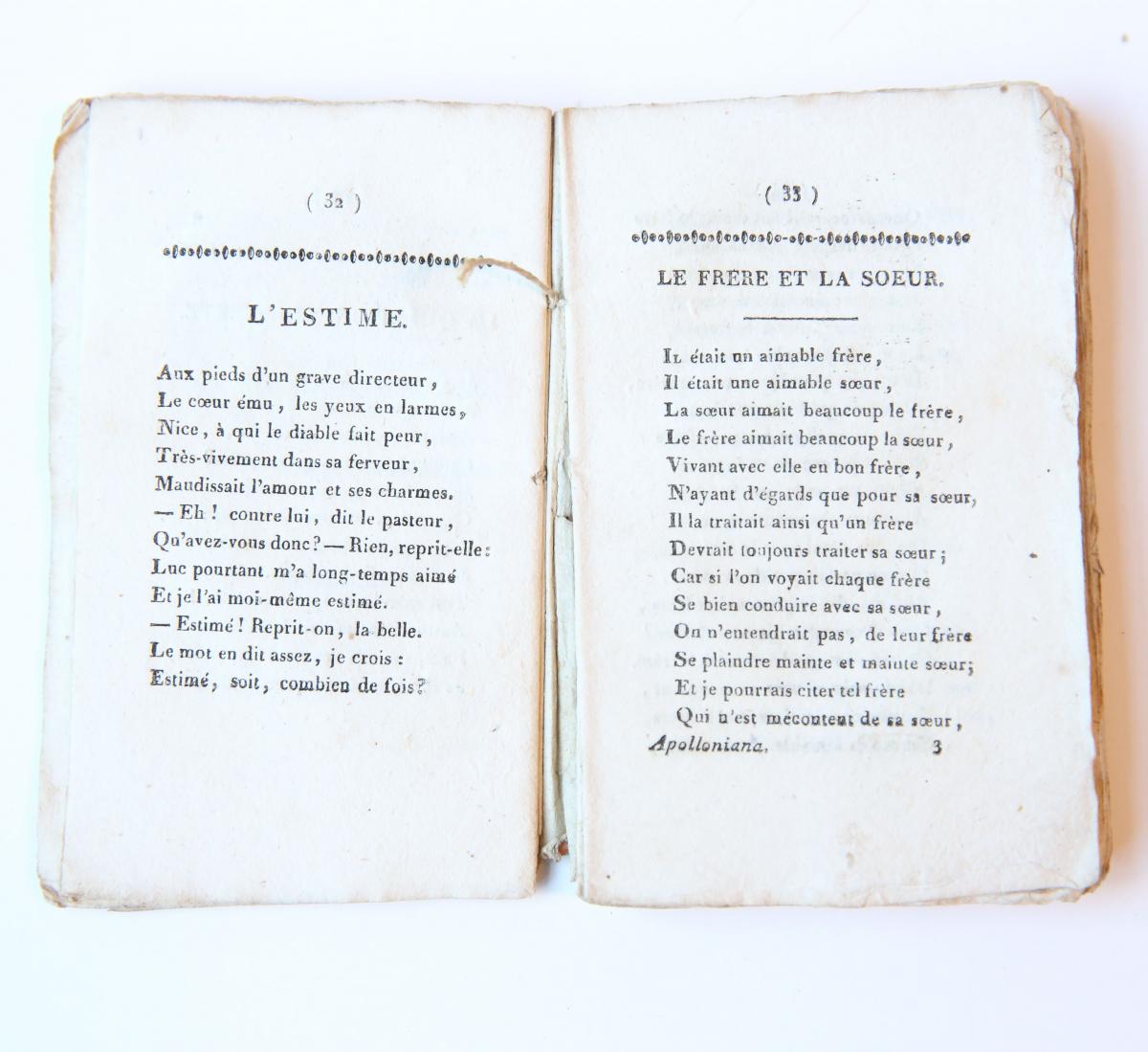 Apolloniana, ou recueil de pieces fugitives en vers, Mont-Parnasse, chez les Neuf Soeurs [ca. 1810], 16°, 127+(16) pag.