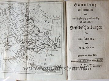 Sammlung interessanter und durchgängig zwekmäszig abgefaster Reisebeschreibungen für die Jugend. Reutlingen, Johannes Grözinger, 1794 [some parts 1796]. 12 parts in 4 vols.