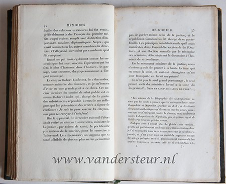 Memoires des contemporains, pour servir a l’histoire de la Republique et de l’Emprire livraison I,II,III,IV. Paris, Bossange, 1823-1824.