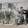 [Original lithograph/lithografie by Johan Braakensiek] Themis door Mr. Hartogh in eere hersteld, 19 Juni 1887, 1 pp.