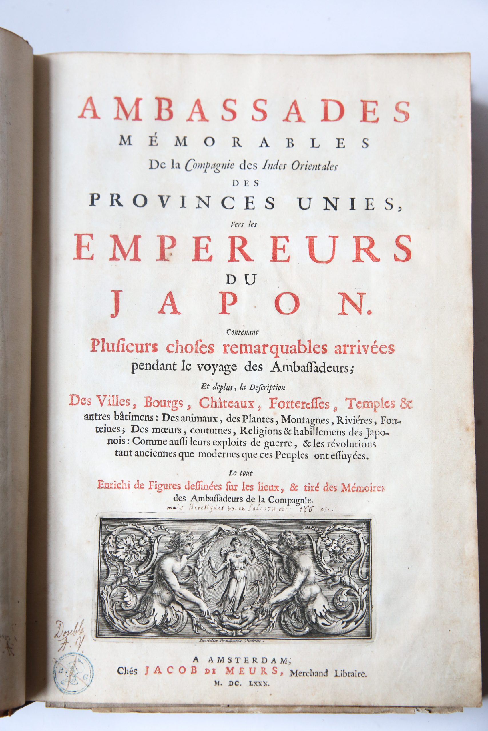 Ambassades memorables de la Compagnie des Indes Orientales des Provinces Unies, vers les empereurs du Japon. Amsterdam, J. v. Meurs, 1680.