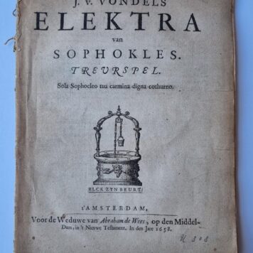 Vondel Elektra van Sophokles 1658.