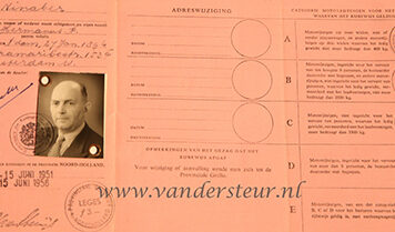 NINABER -- Rijbewijs voor Hermanus A. Ninaber, geboren Amsterdam 1896, dd. 1951. Deels gedrukt. Met pasfoto.