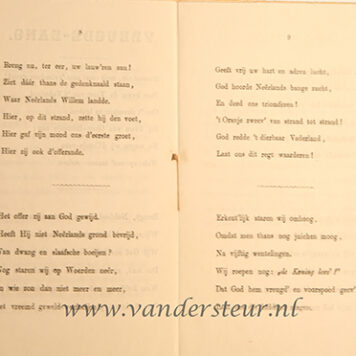 GLIMMERVEEN, 1863 -- 'Nederlandsche Feestviering ter herdenking van het 50 jarig bestaan van ... ons vaderland'. Brochure door Quirynus Glimmerveen, gedrukt te Tiel, 15 pag.
