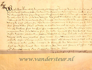 PAPENDORP (U) -- Acte dd. Utrecht 13-6-1523 waarbij Philibert Nannelli, domproost te Utrecht, verklaart dat hij aan Lambert Willemsz. Foyt, in plaats van diens overleden vader Willem Foyt, verleid heeft de alinge tiende van Papendorp bij Utrecht. Charter op perkament, met handtekening van Johannes Pels, commissaris. Zegel verloren.