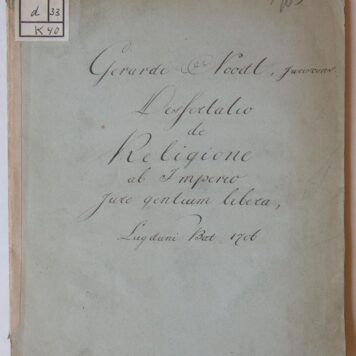 Dissertatio de religione ab imperio jure gentium libera [...] Leiden Fredericus Haaring 1706