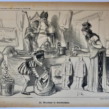 [Original lithograph/lithografie by Johan Braakensiek] St. Nicolaas te Amsterdam, 2 December 1888, 1 pp.