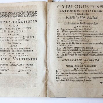 Disputationes physiologicae Wittenberg Johann Gormann 1610, ca 200 pp.