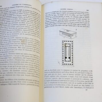 Entretiers sur l'architecture, 2 volumes, Paris 1863- 1872, 491 + 445 pag., half morocco, illustrated, with library stamp and sticker. Without the atlas- volume.