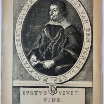 [Original lithograph/lithografie by Johan Braakensiek] Joost van den Vondel, 13 November 1887, 1 pp.