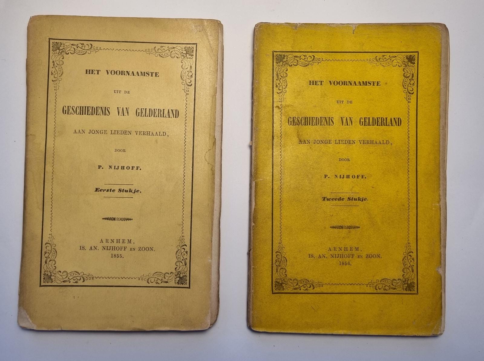 Het voornaamste uit de geschiedenis van Gelderland aan jonge lieden verhaald, Arnhem,1855-1856. (2 vols.)