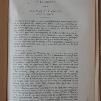 Over de beteekenis van eenige oude aardrijkskundige benamingen in Friesland, overdruk, K.N.A.G. LIV, 5 pag., geïll.