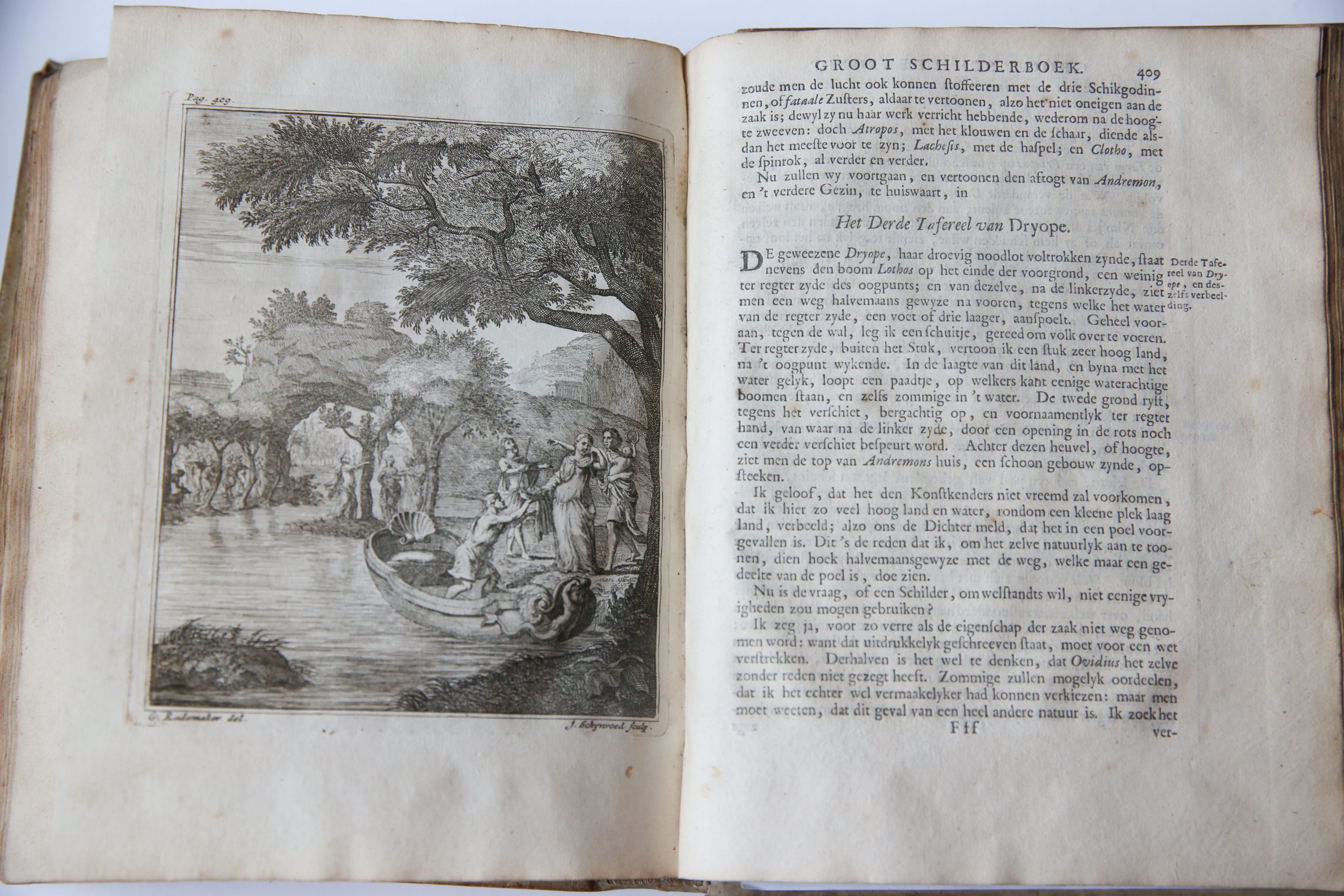 [1] Groot schilderboek, waar in de schilderkonst in al haar deelen grondig werd onderweezen. 2 delen, Amsterdam, H. Blank, 1716. [Gebonden met:] [2] Dezelfde, Grondlegginge ter teekenkonst. 2e druk, Amsterdam, Wetstein, 1713.