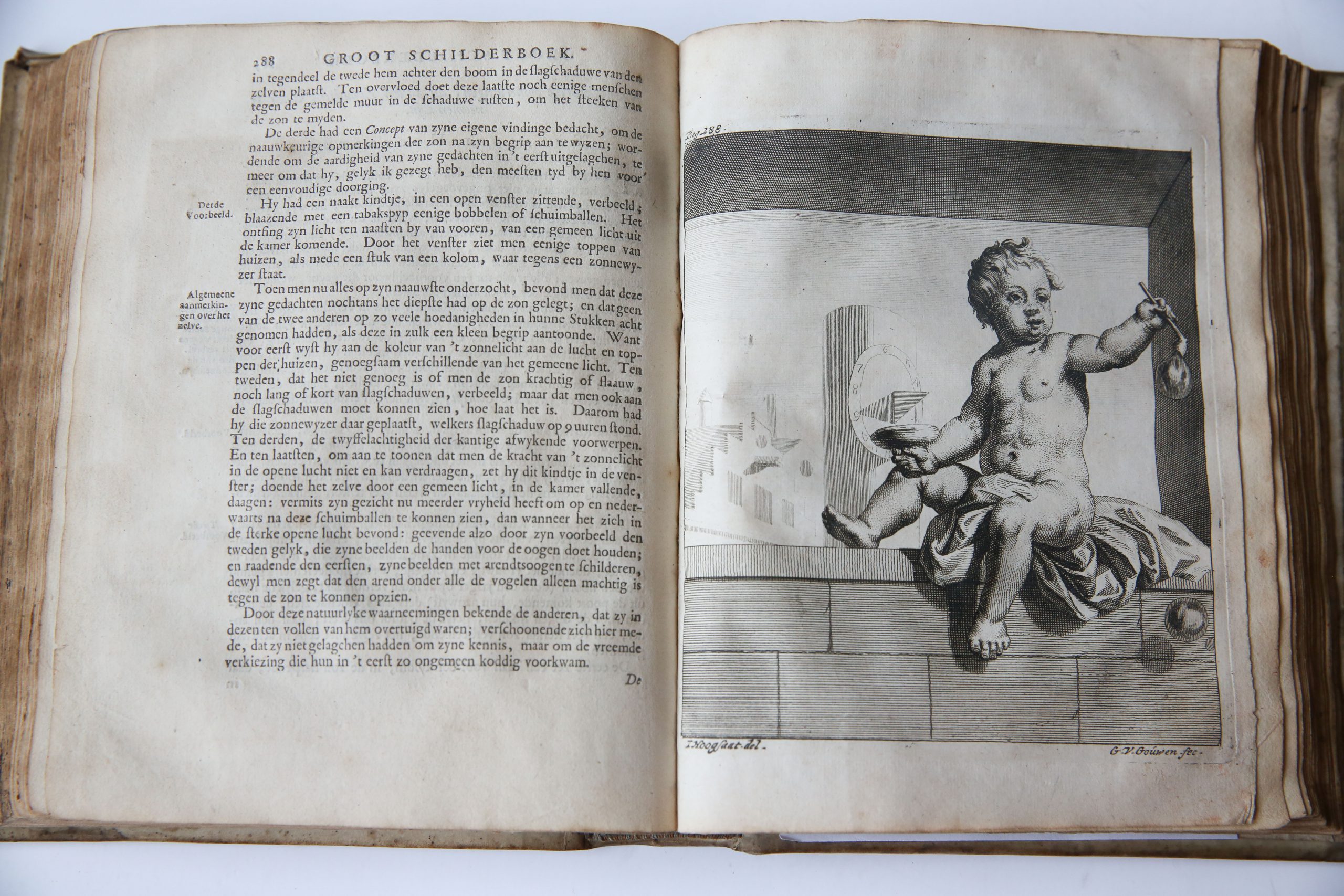 [1] Groot schilderboek, waar in de schilderkonst in al haar deelen grondig werd onderweezen. 2 delen, Amsterdam, H. Blank, 1716. [Gebonden met:] [2] Dezelfde, Grondlegginge ter teekenkonst. 2e druk, Amsterdam, Wetstein, 1713.
