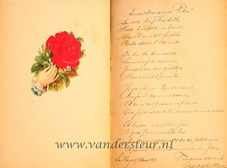 ZWAAN, DE--- Poesie album van Petronella Gabrielle (Pieta) de Zwaan, met ruim 20 inschrijvingen uit 1890-1896.