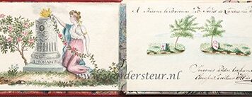 SWEERTS DE LANDAS; WYBORGH --- Album amicorum in de vorm van een oblong doosje met 12 losse bijdragen, uit de jaren 1814-1819, van Gerbrechta Johanna Wyborgh (1793-1831), in 1816 gehuwd met J.H.L.J. Sweerts de Landas.
